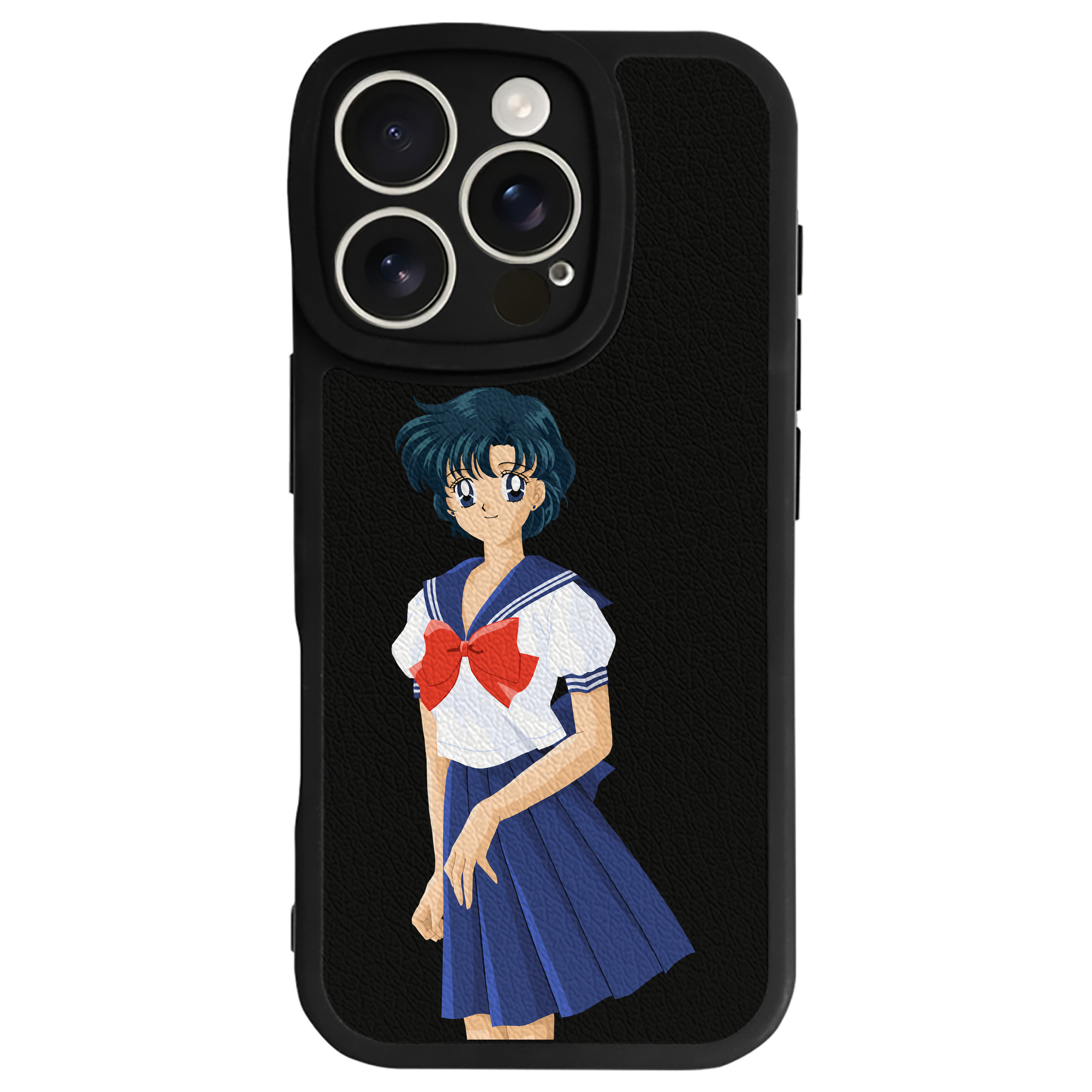 （画像用） 美少女戦士セーラームーン 水野 亜美 みずの あみ Sailor Moon Mizuno Ami 【iPhone 16シリーズ対応】シリコンスマホケース（レザー調） 材質：シリコン